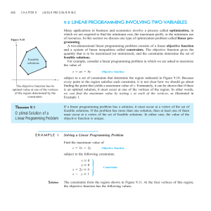Linear Programming: Two Variable Optimization