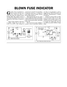 Blown fuse indicator circuit using one transistor