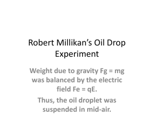 Robert Millikan`s Oil Drop Experiment