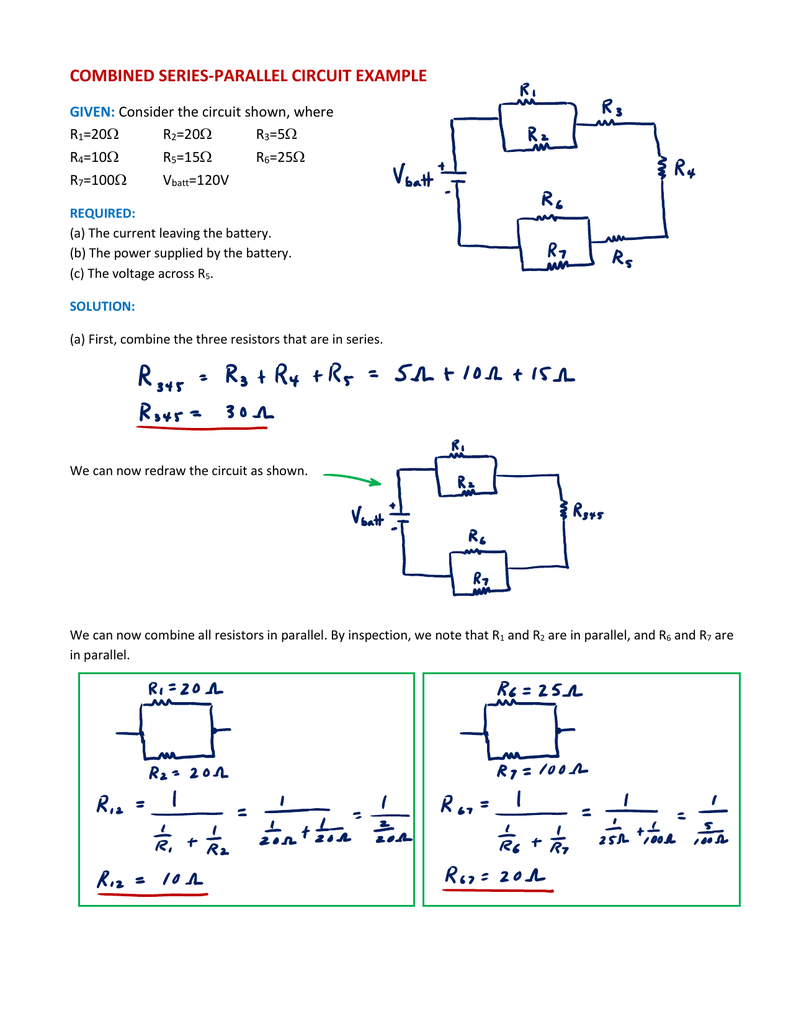Series Parallel Circuit Example Problems With Solutions Wiring Diagram