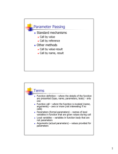 Parameter Passing Terms