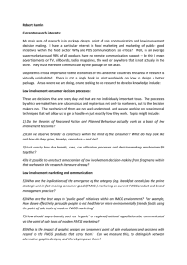 Robert Hamlin Current research interests: My main area of research
