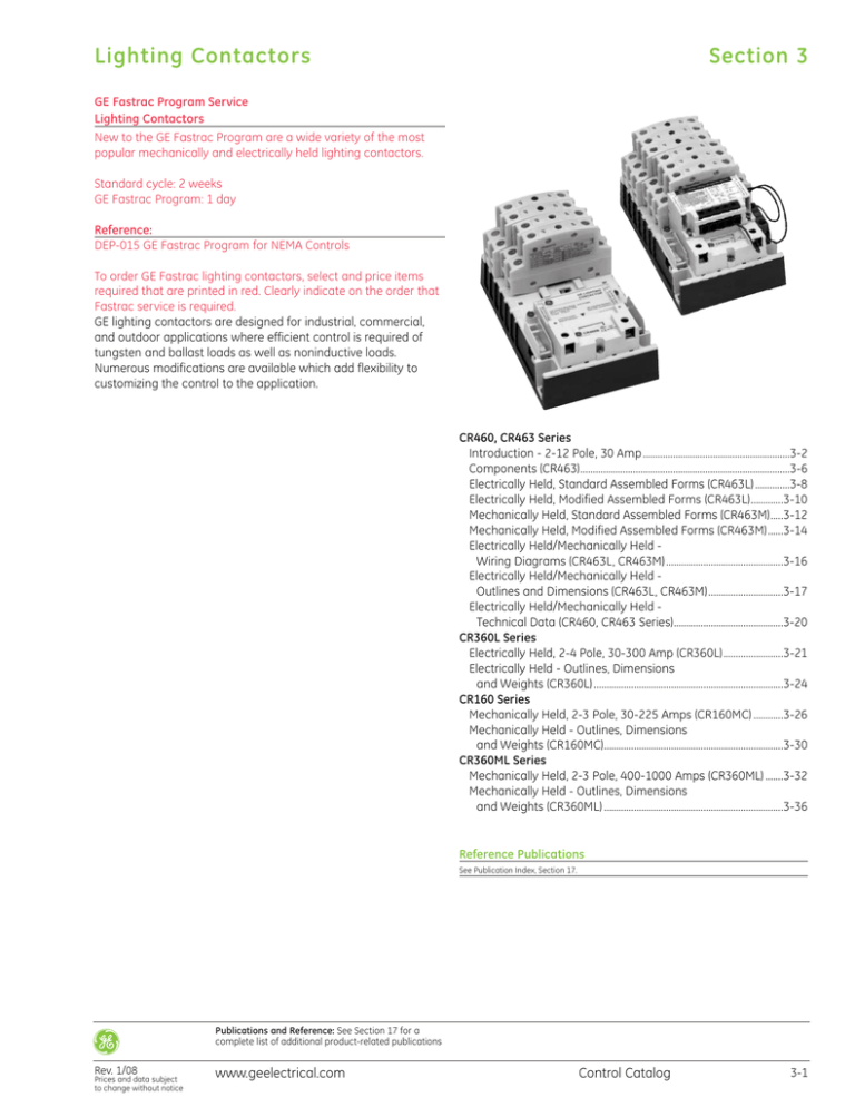 Lighting Contactors Section 3