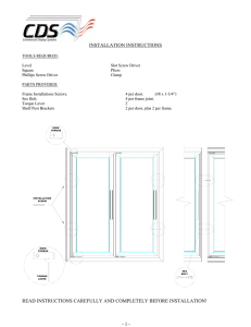 INSTALLATION INSTRUCTIONS - Commercial Display Systems