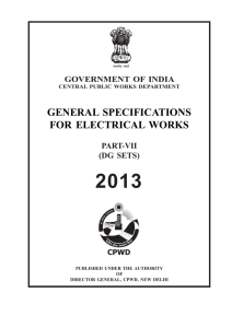 DG Set Electrical Specifications - CPWD, India