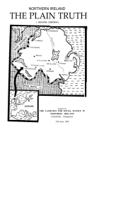 Northern Ireland: The Plain Truth - Social Justice Issues
