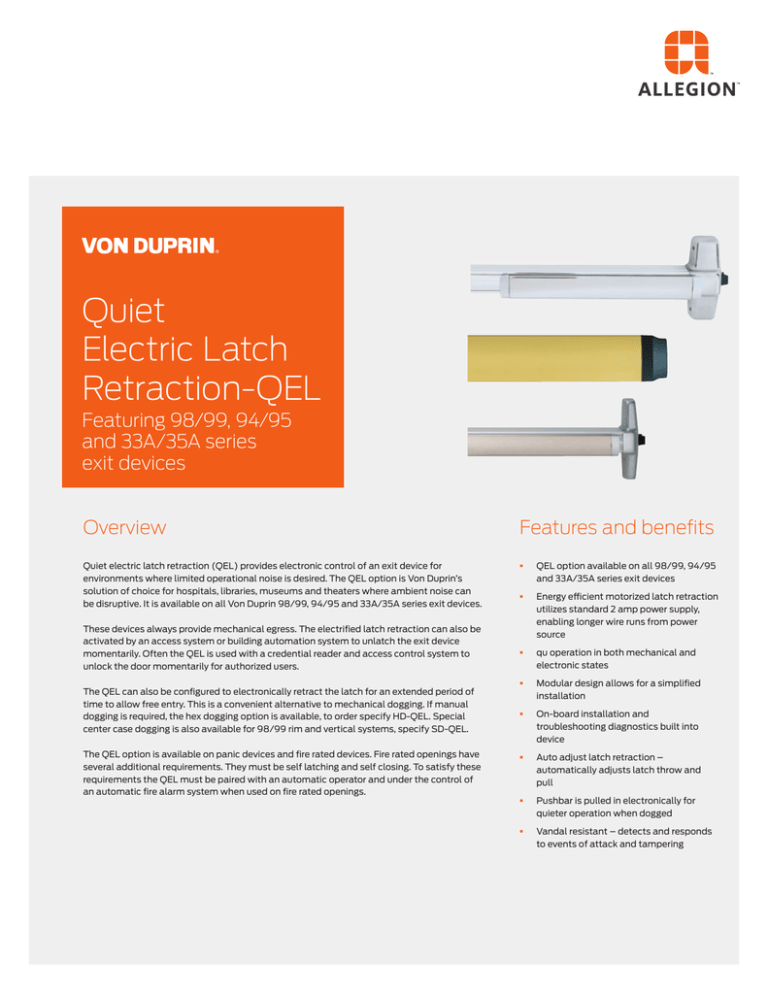 Quiet Electric Latch RetractionQEL