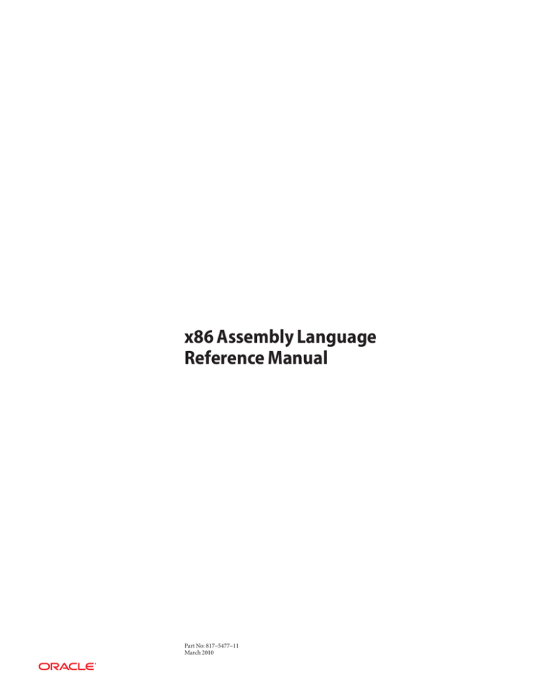 x86 Assembly Language Reference Manual