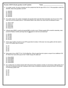 Practice GED #2 (Each question worth 5 points) Name: