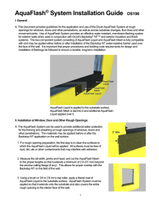 AquaFlash System Installation Guide | Dryvit Waterproofing