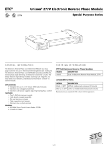 Spec Sheet - Villa Lighting