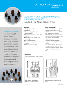 AUTOMOTIVE AIR CONDITIONING (A/C) PRESSURE SWITCHES