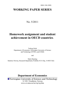 Homework assignment and student achievement in