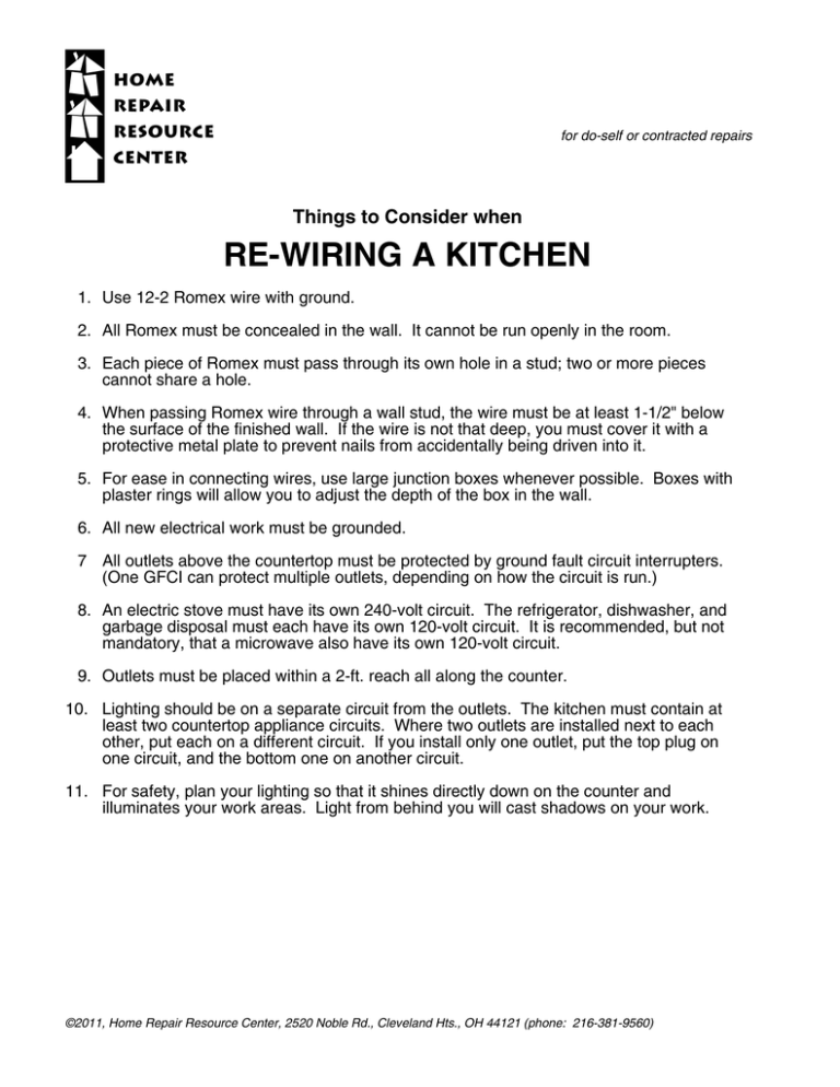 RE-WIRING A KITCHEN