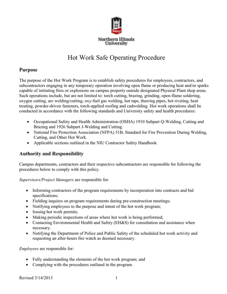 Hot Work Safe Operating Procedure