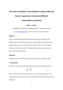 First time calculation of the depletion region width and barrier