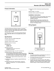 SIGA-LED Remote LED Alarm Indicator Installation Guide