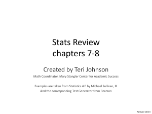 Stats Review chapters 7-8