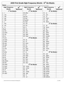 AISD 1st Grade High-Frequency Words - 6th Six Weeks