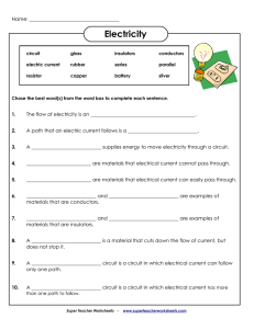 Electricity Worksheet: Circuits, Conductors, Insulators