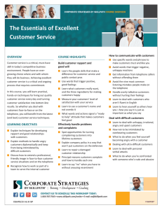 The Essentials of Excellent Customer Service