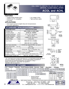 ACOL & ACHL Crystal Clock Oscillator Datasheet
