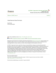 Cultural Studies and Cultural Text Analysis - Purdue e-Pubs