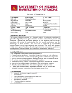 University of Nicosia, Cyprus Course Code Course Title ECTS