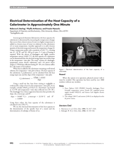 Calorimeter Heat Capacity: Electrical Determination Method