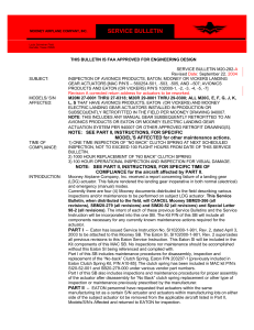 Mooney Airplane Landing Gear Actuator Service Bulletin