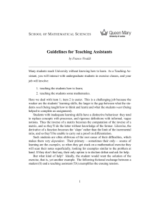Guidelines for Teaching Assistants