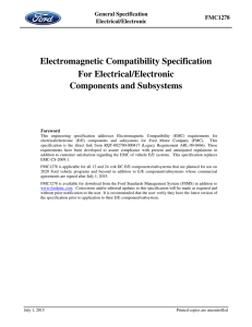 Electromagnetic Compatibility Specification For Electrical/Electronic