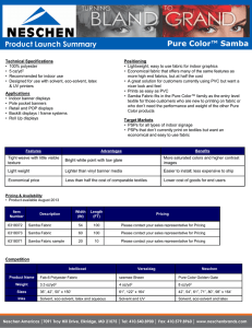 Product Launch Summary Pure Color™ Samba
