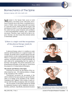 Spine Biomechanics: Movements, Motions & Coupling Patterns