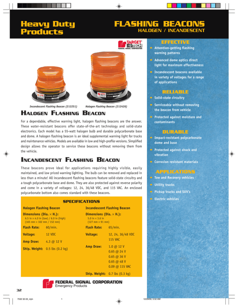 Flashing Beacons Halogen/Incandescent
