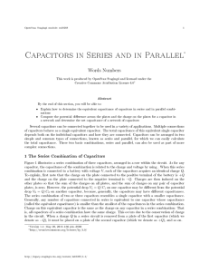 Capacitors in Series and in Parallel