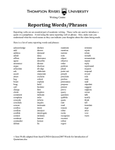 Reporting Verbs & Phrases for Academic Writing