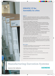 Manufacturing Execution Systems