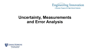 Uncertainty, Measurements and Error Analysis – PowerPoint 2015
