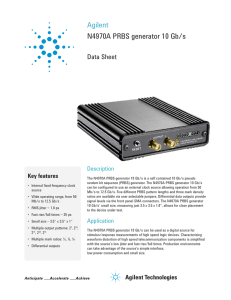 Agilent N4970A PRBS Generator 10 Gb/s Data Sheet