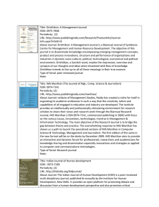 Title: Drishtikon: A Management Journal ISSN: 0975