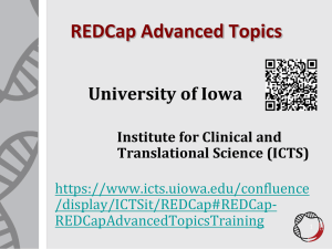 REDCap Calculated Fields - Institute for Clinical and Translational