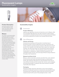 Fluorescent Lamps - The Sustainability Consortium