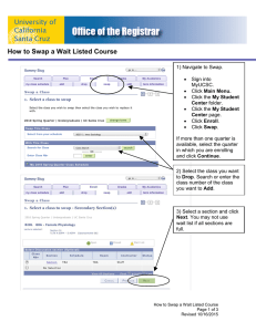 How to Swap a Wait Listed Course - Office of the Registrar