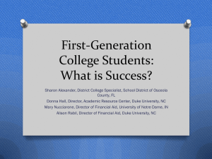 First-Generation College Students: What is