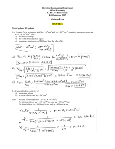 Electronics I Midterm Exam Solution - Alfred University