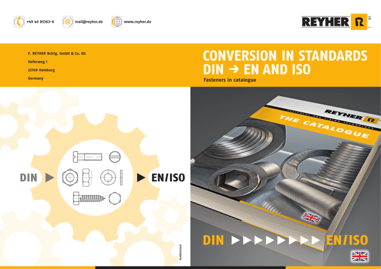 Conversation in standards DIN --> EN and ISO