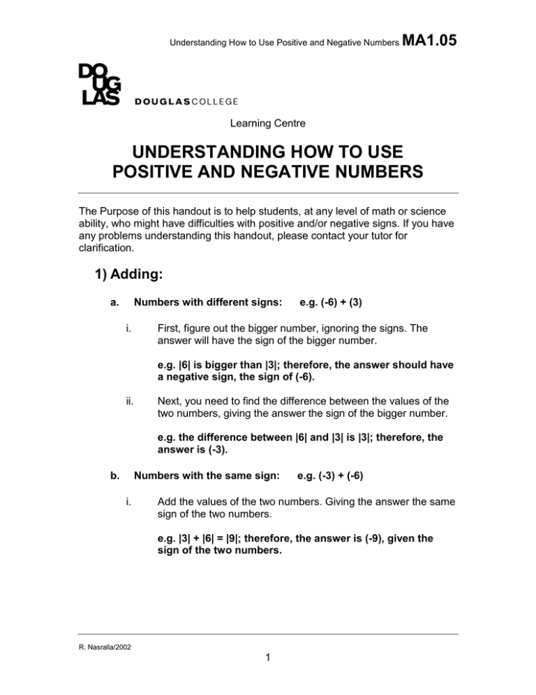 Understanding How To Use Positive negative