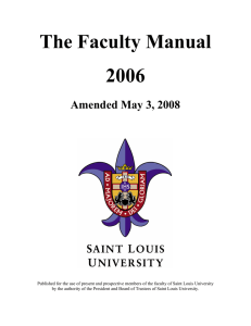 The Faculty Manual 2006 - Saint Louis University