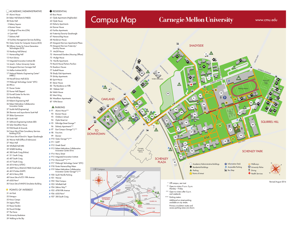 Carnegie Mellon University Campus Map Campus Map - Carnegie Mellon University